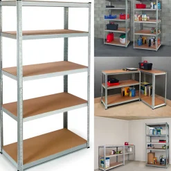 Etagère modulable charges lourdes en métal 5 plateaux