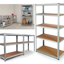 Etagère modulable charges lourdes en métal 5 plateaux
