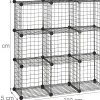 etagère modulable grille treillis 9 cubes metal metal Helloshop26