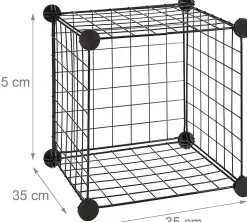 etagère modulable grille treillis 9 cubes metal metal Helloshop26