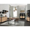 Etagère murale 150 cm 1 niche décor bois de chêne et noir - MODE