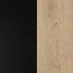 Etagère murale 150 cm 1 niche décor bois de chêne et noir - MODE