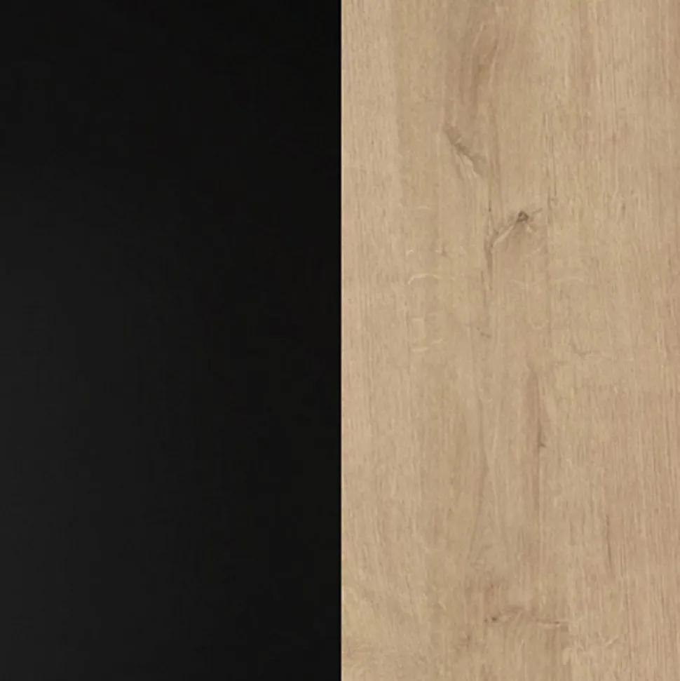 Etagère murale 150 cm 1 niche décor bois de chêne et noir - MODE