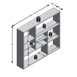 Etagère Murale 9 Compartiments L90 cm - Mika