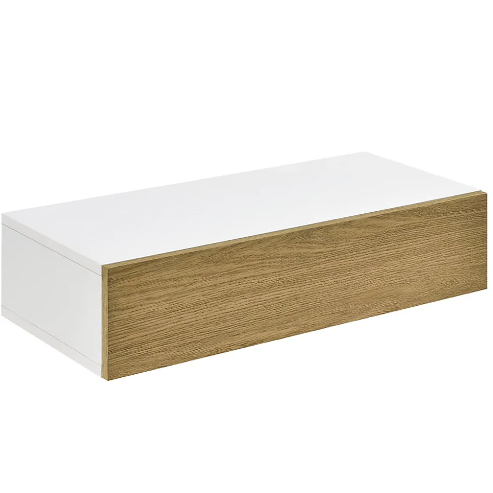 Etagère Murale à Compartiment Fermé Antilles 50x24x12cm Blanc Bois en.casa