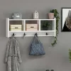 Etagère murale 3 niches et patères Hestia en en bois