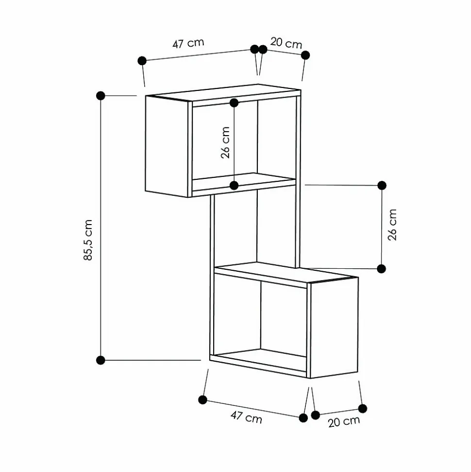 Etagère murale 3 niveaux H.85 cm
