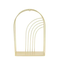Etagère murale arche en métal doré 30x20cm