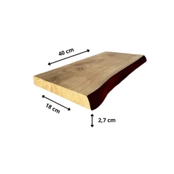 Etagère murale Chêne Rustique Bord Naturel, L.40 cm x l.18 cm, Ep.27 mm