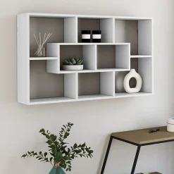 Etagère murale COLETTE avec 8 compartiments blanc