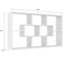Etagère murale COLETTE avec 8 compartiments blanc