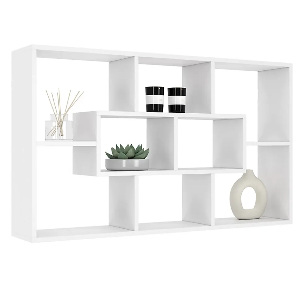 Etagère murale COLETTE avec 8 compartiments blanc