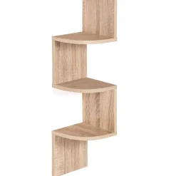 Etagère murale d'angle ISA 5 niveaux façon hêtre