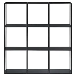 Etagère Murale Design à 9 Surfaces De Stockage Meuble De Rangement En Fer 100 X 18 X 110 Cm Noir en.casa