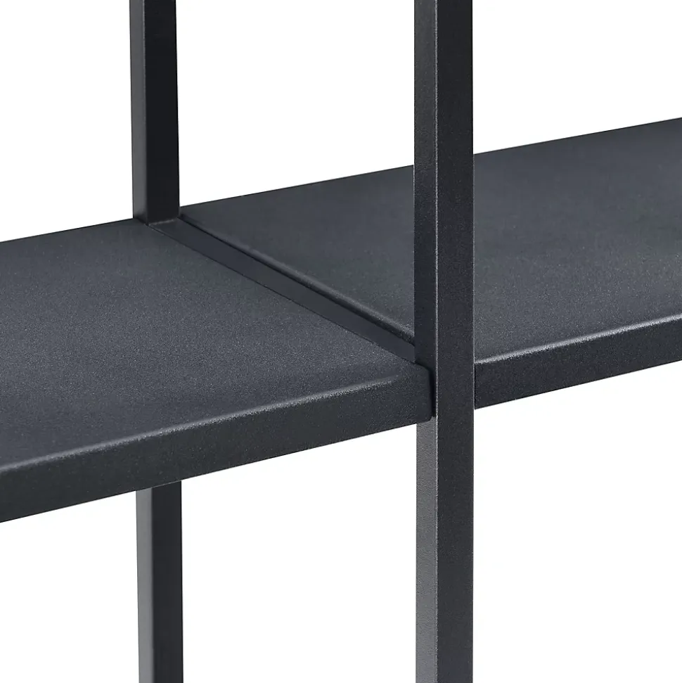 Etagère Murale Design à 9 Surfaces De Stockage Meuble De Rangement En Fer 100 X 18 X 110 Cm Noir en.casa