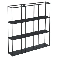 Etagère Murale Design à 9 Surfaces De Stockage Meuble De Rangement En Fer 100 X 18 X 110 Cm Noir en.casa