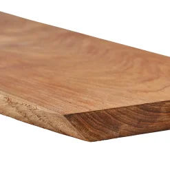 Etagère Murale en Bois Teck Massif - Bord Naturel Brut - Fixation Inclus - 18x110x600mm - Etagère de Bureau, Cuisine
