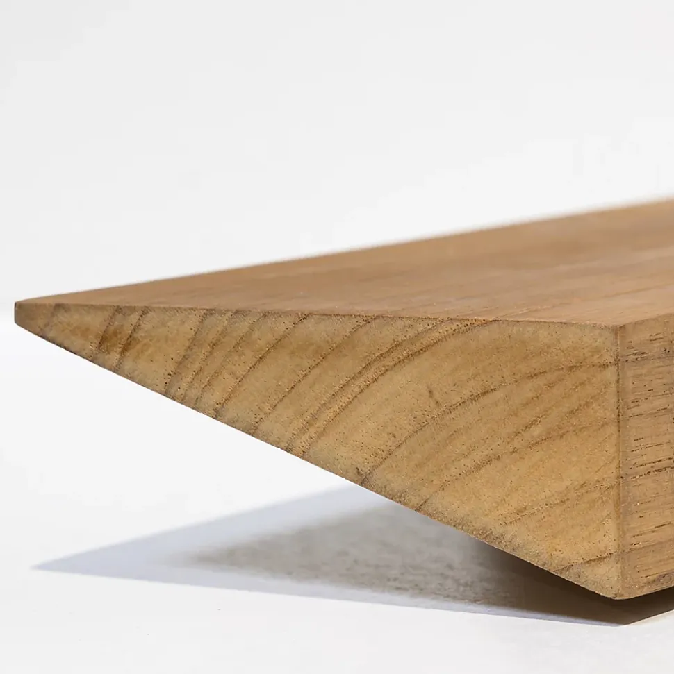 Etagère Murale en Bois Teck Huilée Rectangle - Pré-percée - 35x90x450mm - Etagère de Bureau, Cuisine, Salle de bain, Salon