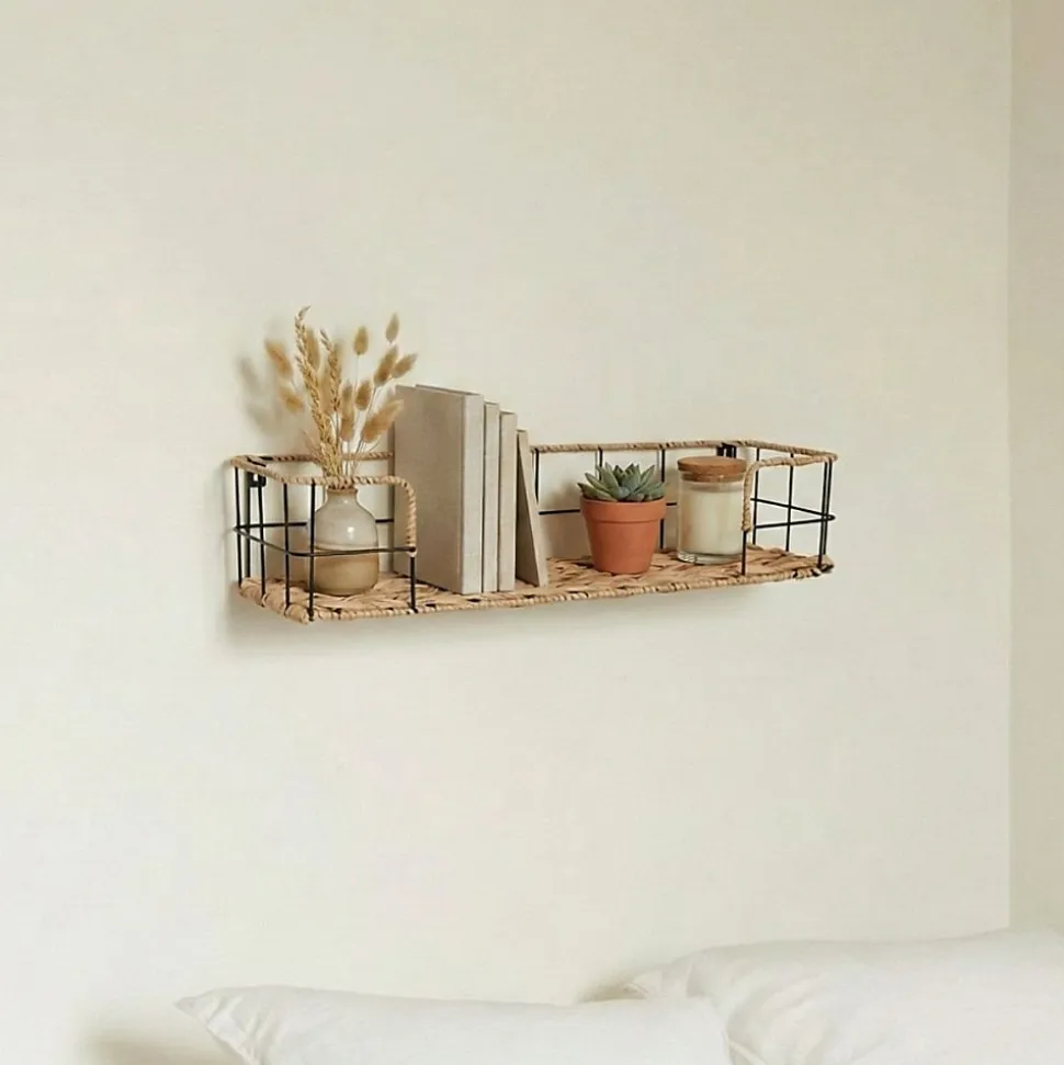 Etagère murale en corde et métal 55cm
