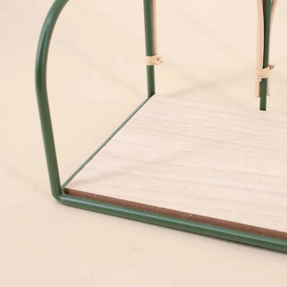 Etagère murale en rotin et métal 45cm