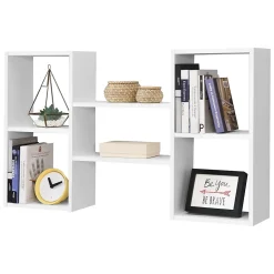 Etagère Murale Flottante Lillesand 5 Compartiments 101 x 18 x 60 cm Blanc Mat en.casa