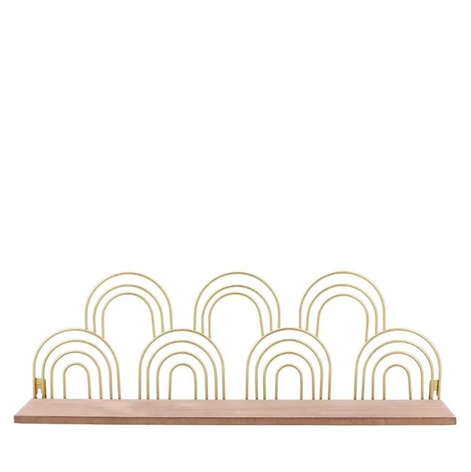 Etagère murale forme arches dorés 50cm