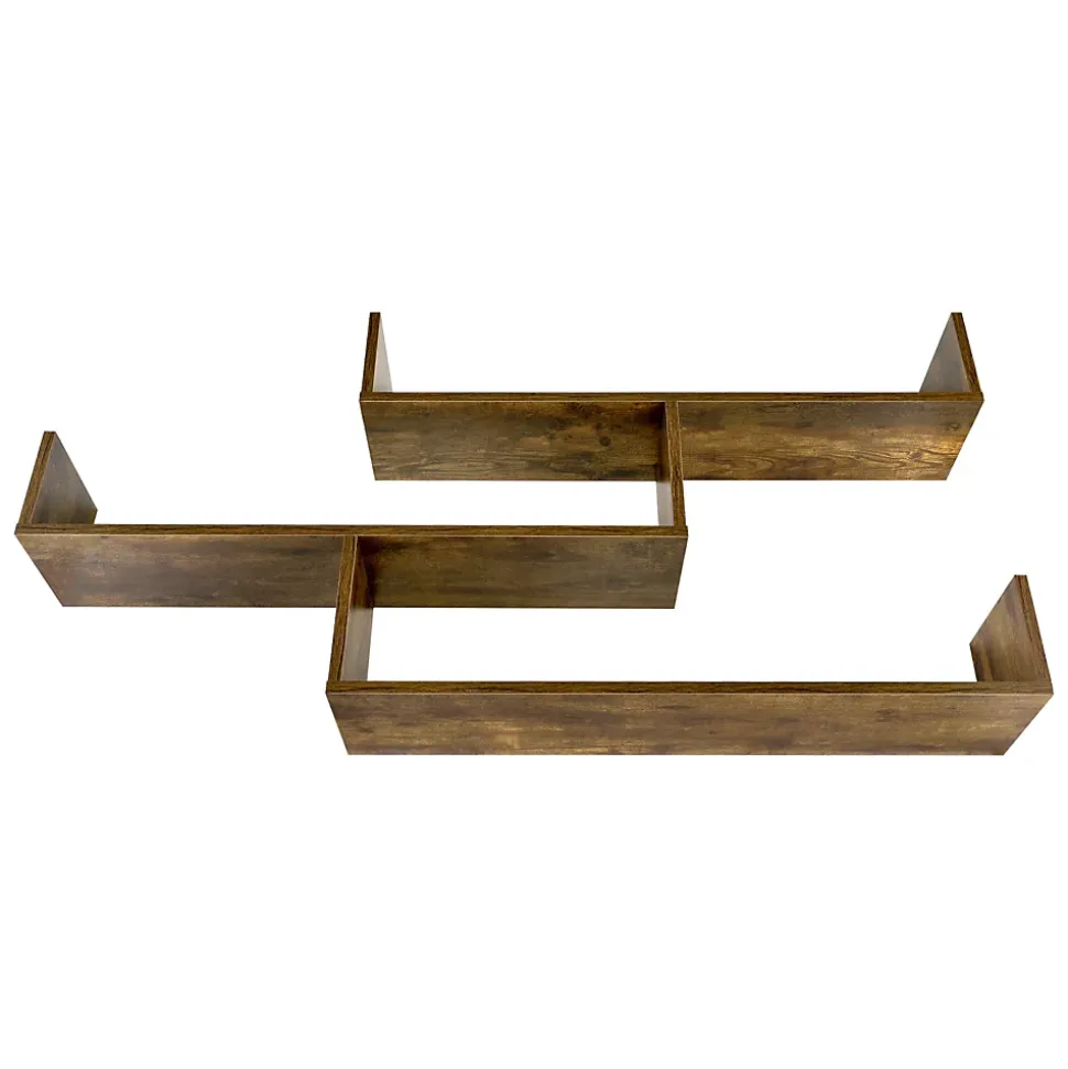 Etagère Murale Grimstad 119 x 18 x 55 cm Effet Bois Foncé en.casa