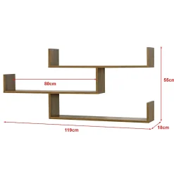 Etagère Murale Grimstad 119 x 18 x 55 cm Effet Bois Foncé en.casa