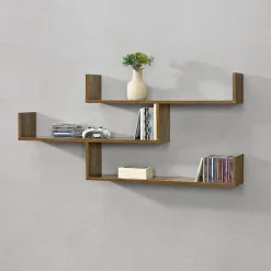 Etagère Murale Grimstad 119 x 18 x 55 cm Effet Bois Foncé en.casa