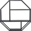 Etagère murale hexagonale en MDF et métal