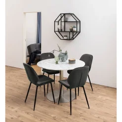 Etagère murale hexagonale en MDF et métal