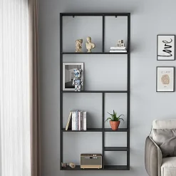 Etagère murale Jämijärvi acier 180 x 80 x 18 cm noir en.casa