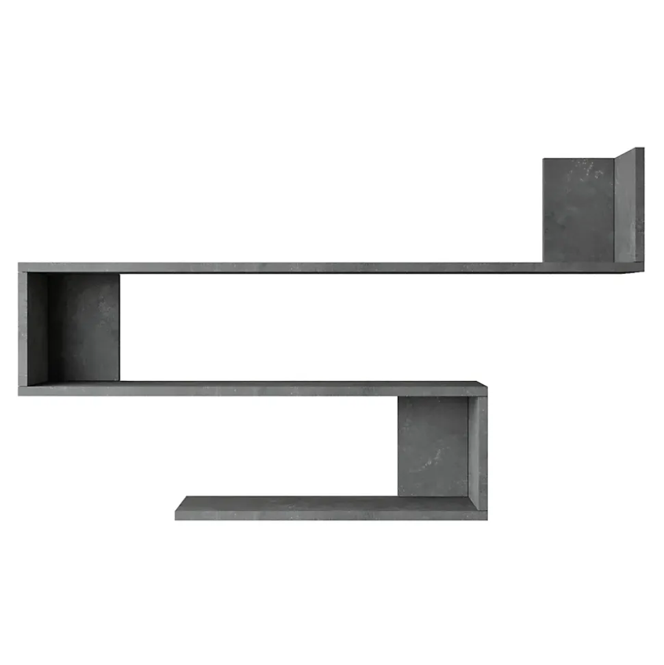 Etagère murale Kitee à 3 niveaux 71,5 x 120 x 14,5 cm effet béton en.casa