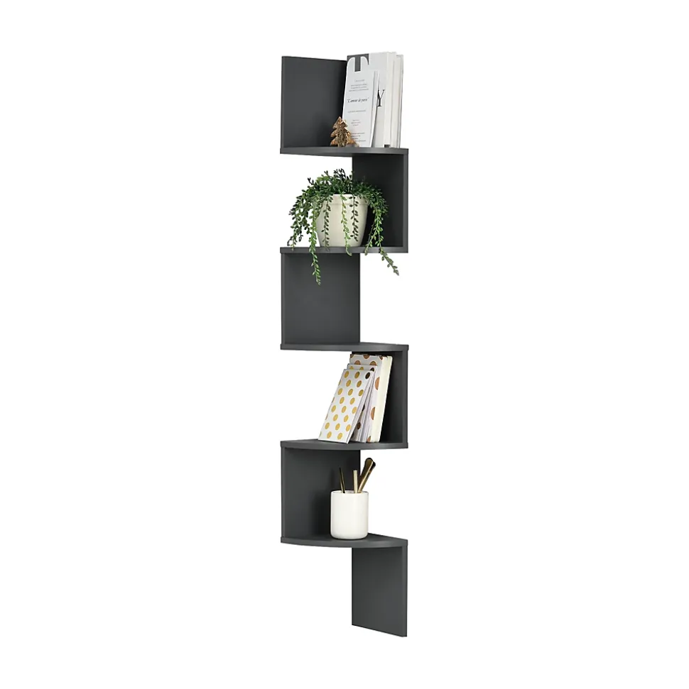 Etagère murale Lysaker gris foncé mat 123 x 20 x 20 cm en.casa