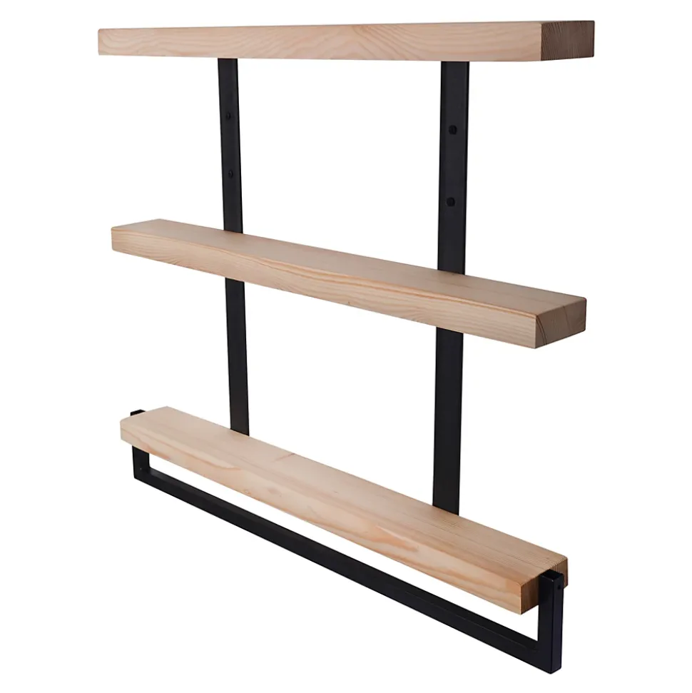 Etagère murale Nykoebing à 3 niveaux 67,5 x 79 x 8,5 cm pin naturel en.casa