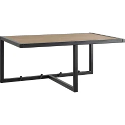 Etagère murale porte-manteau 4 accroches en MDF et Métal