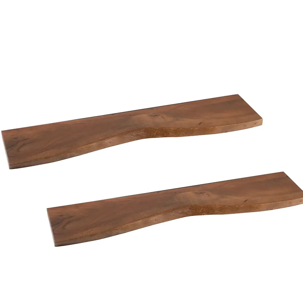 Etagère murale rectangulaire en bois d'acacia L115 (lot de 2) - EDGAR