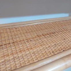 Etagère murale ronde D. 60 cm en rotin naturel 2 tablettes - HAZEL