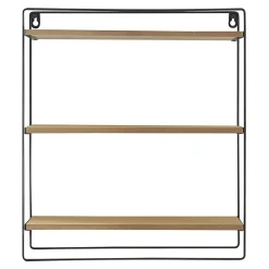 Etagère murale Skovbo à 3 niveaux 43 x 37,5 x 11 cm noir effet bois en.casa