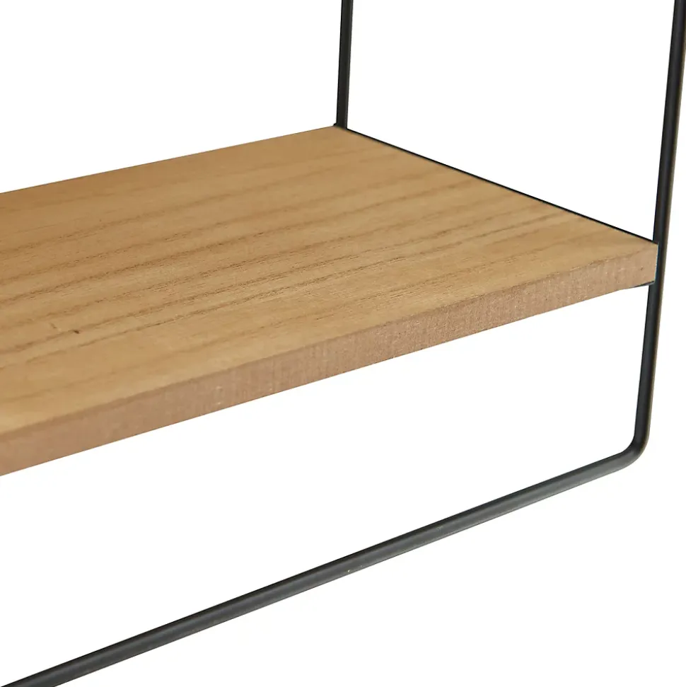 Etagère murale Skovbo à 3 niveaux 43 x 37,5 x 11 cm noir effet bois en.casa