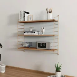Etagère murale Strängnäs à 3 niveaux modulables 50 x 60 x 15 cm maron clair mat en.casa
