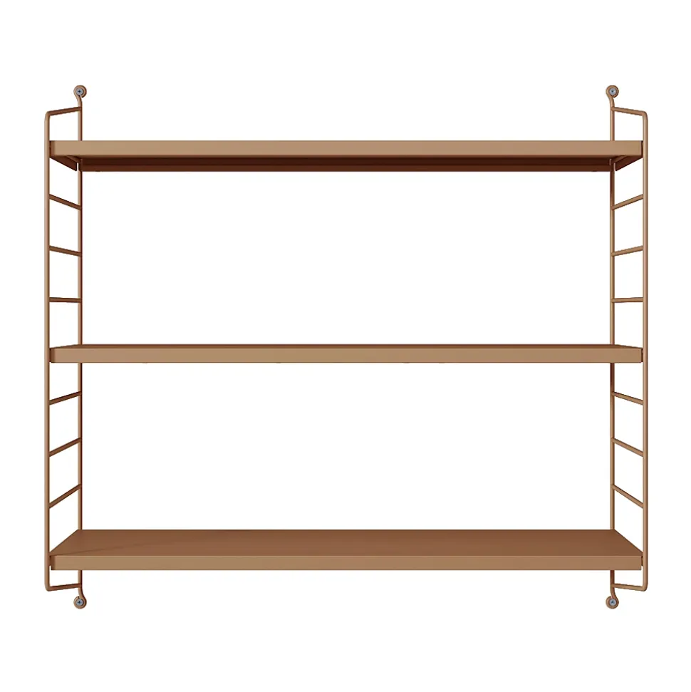Etagère murale Strängnäs à 3 niveaux modulables 50 x 60 x 15 cm maron clair mat en.casa