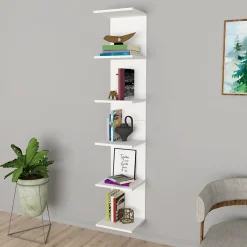 Etagère murale Surahammar à 6 niveaux 180 x 35 x 32 cm blanc en.casa