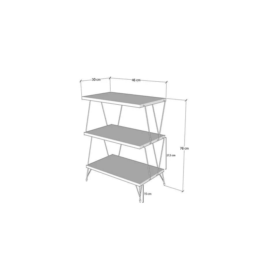 Etagère ouverte design industriel en bois et métal