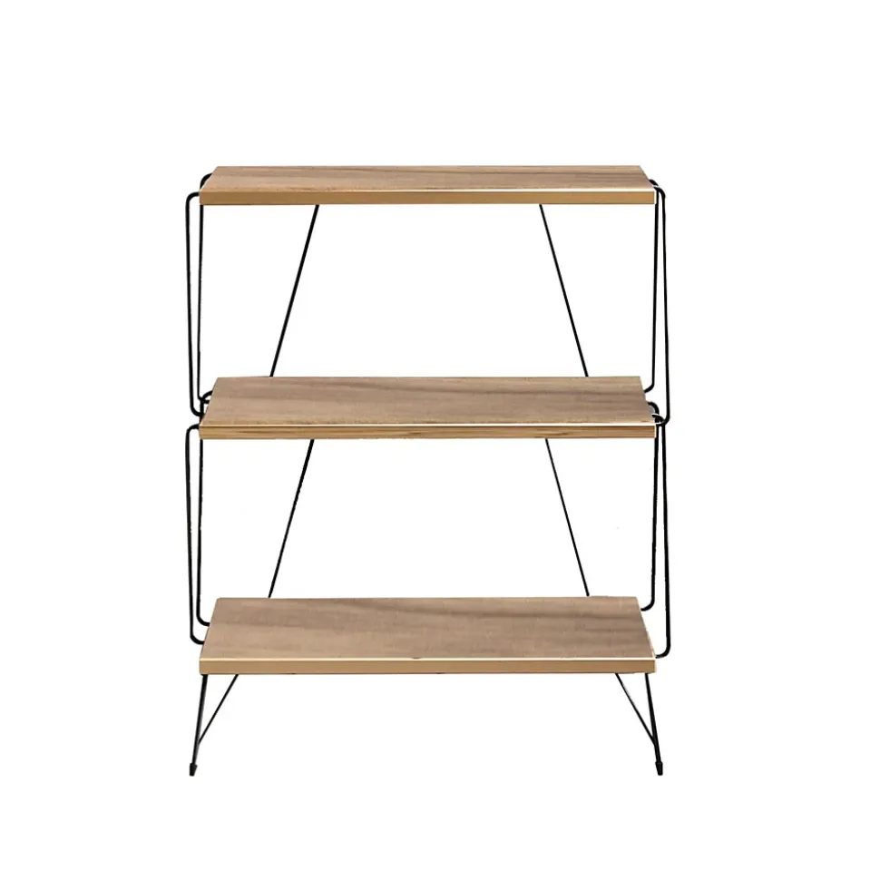 Etagère ouverte design industriel en bois et métal
