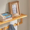 Etagère Porte-Manteau Mural avec étagère et 6 Crochets, FHK06-N, SoBuy