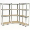Etagère rangement d'angle charges lourdes 1560 kg max L.140 x P.30 x H.150 - EURO VANADIUM - 12 plateaux