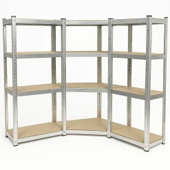 Etagère rangement d'angle charges lourdes 1560 kg max L.140 x P.30 x H.150 - EURO VANADIUM - 12 plateaux