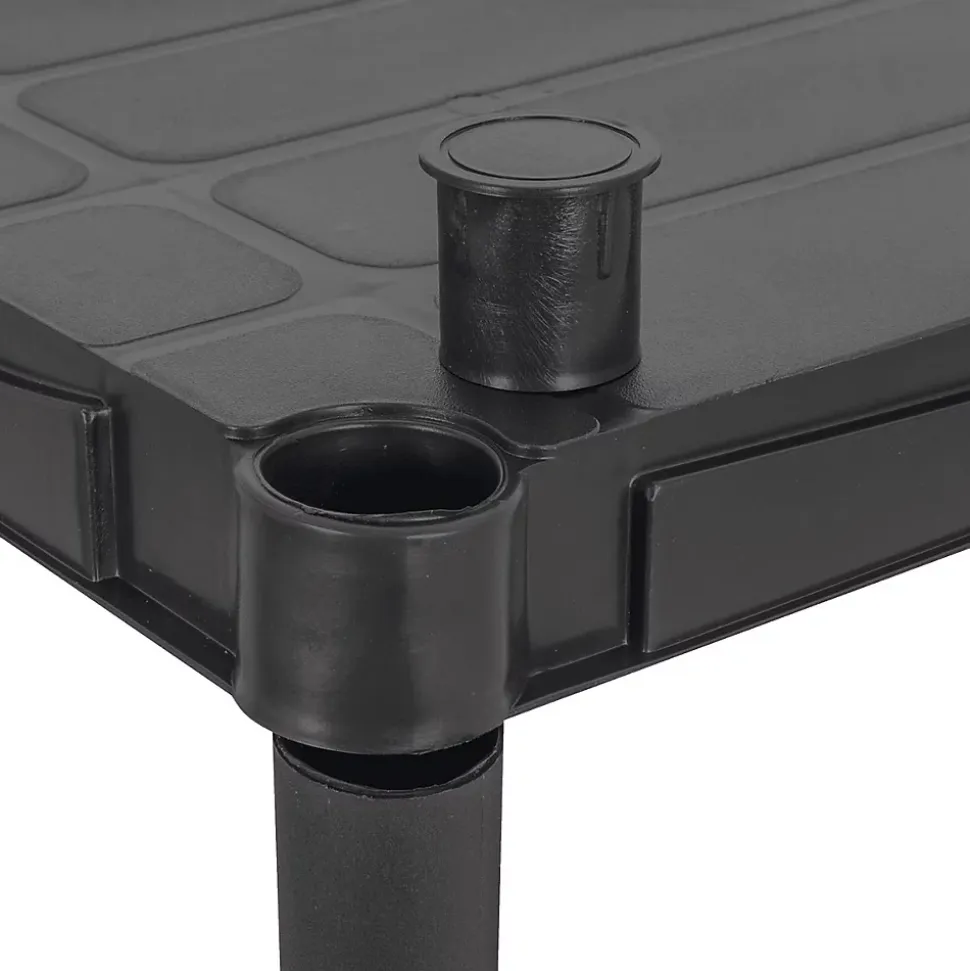Etagère résine noire 4 tablettes L61xP31xH131cm Charge 30kg par étage ITOOLS