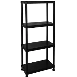 Etagère résine noire 4 tablettes L61xP31xH131cm Charge 30kg par étage ITOOLS